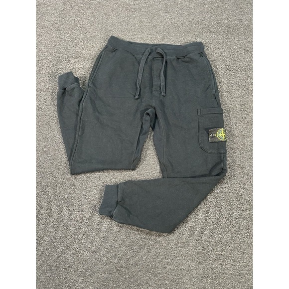 Stone Island Cargo Pants Joggers Men's Small Black Drawstrings Cotton Utility